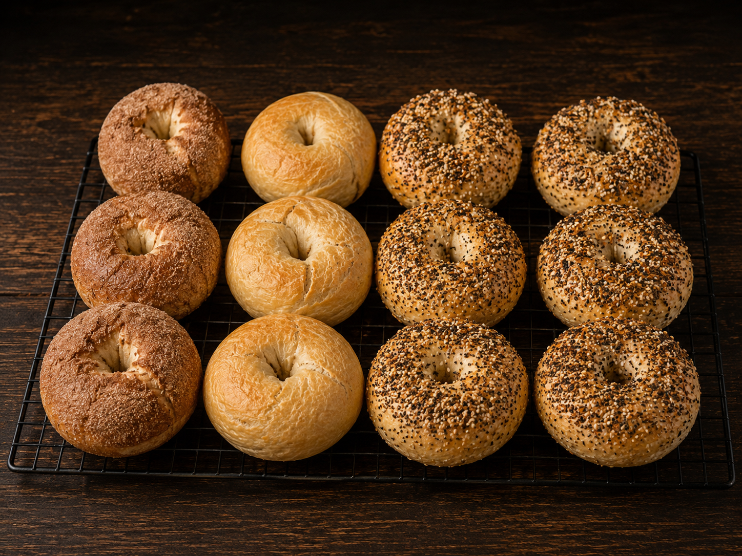 Assorted sourdough bagels